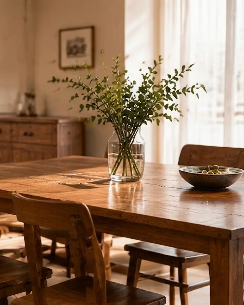 Wooden dining table